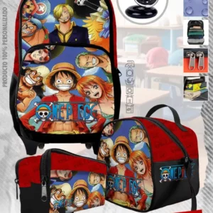 Set Mochila Escolar Rueda One Piece