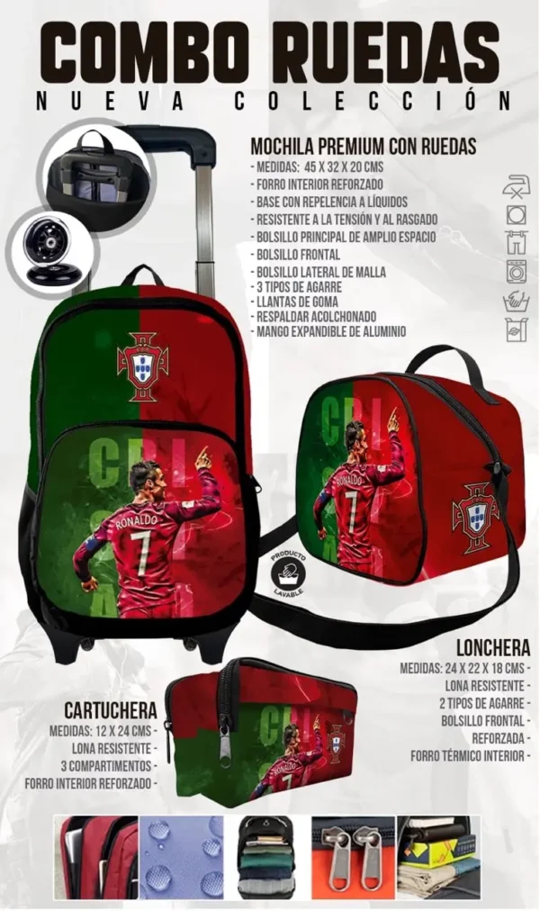 Set Mochila Escolar Cristiano Ronaldo #7