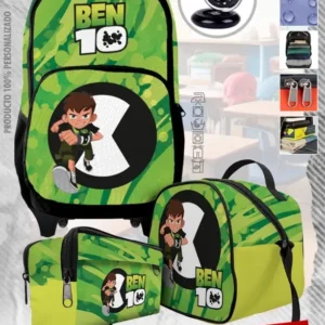 Set  Mochila Escolar de Rueda Ben 10