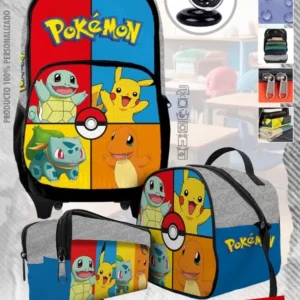 Set  Mochila Escolar de Rueda Pokemon