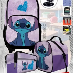Set  Mochila Escolar de Rueda Little Stich 2