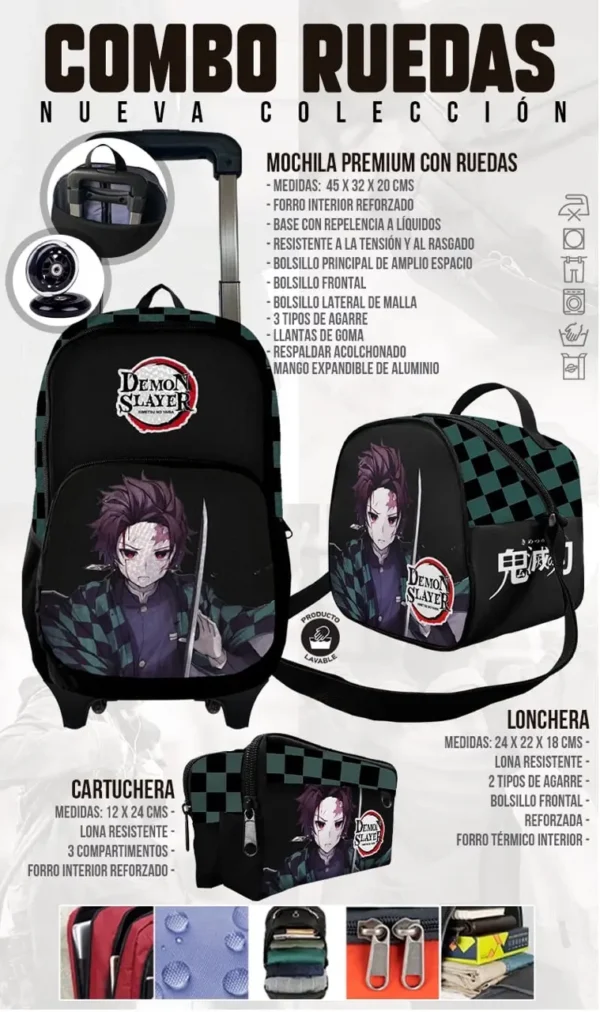 Set Mochila Escolar Demon Sayler II