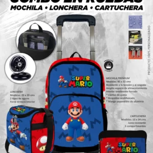 Set Mochila Escolar  Mario Bro