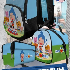 Set  Mochila Escolar Niños Plim Plim