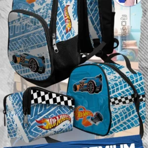 Set  Mochila Escolar Niños Carro Hot Wheels I