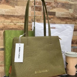 Cartera Grande Bim Tela Olive