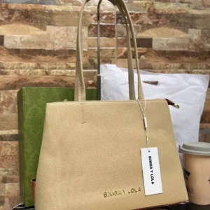 Cartera Grande Bim Tela Beigue