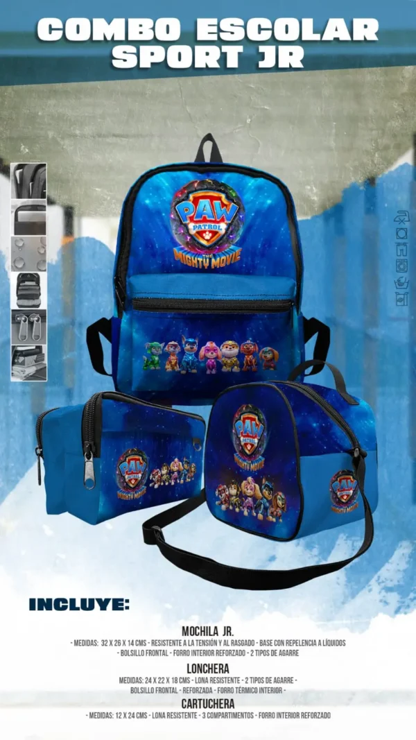 Set Mochila Escolar Pequeña Paw Patrol II