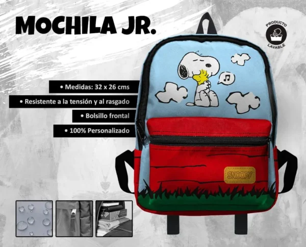 Set Mochila Escolar Pequeña Snoopy