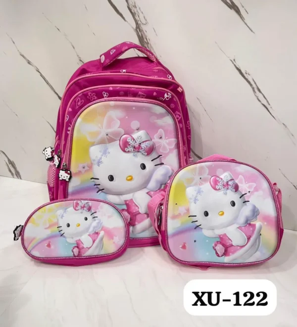 Set Mochila Escolar Niña Hello Kitty