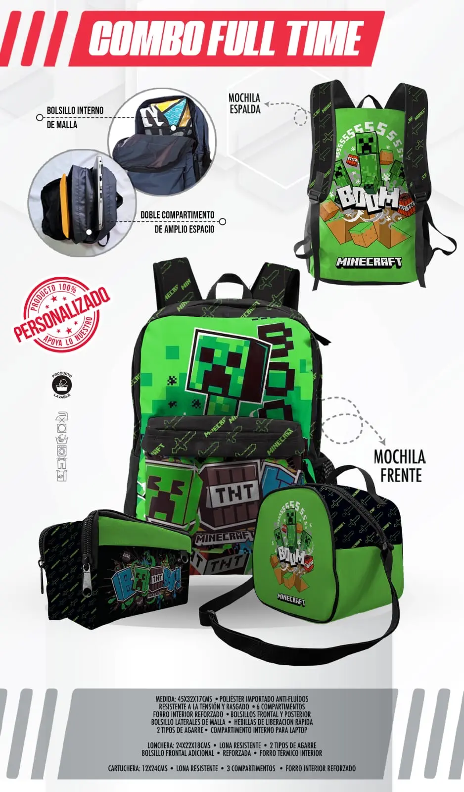 Set Mochila Minecraft