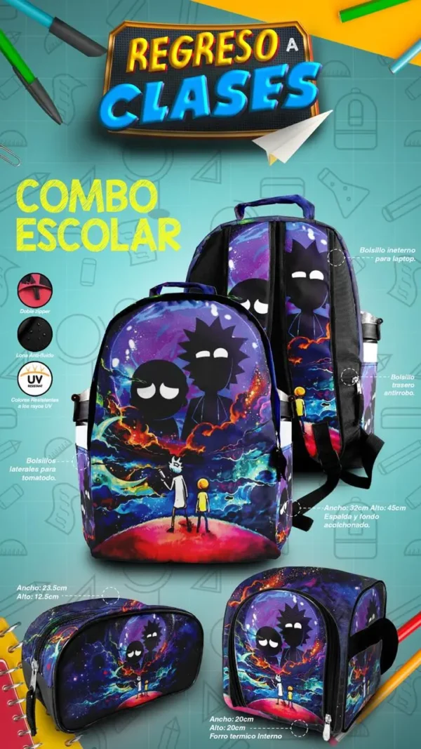 Set Mochila Rick and Morty