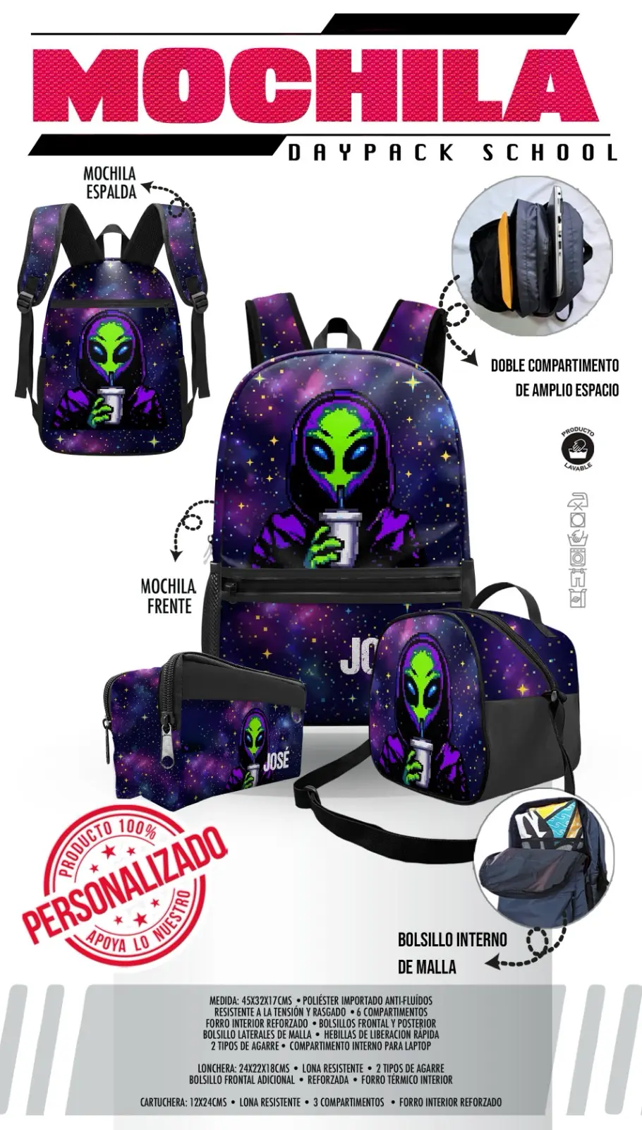 Set Mochila UFO-OVNI
