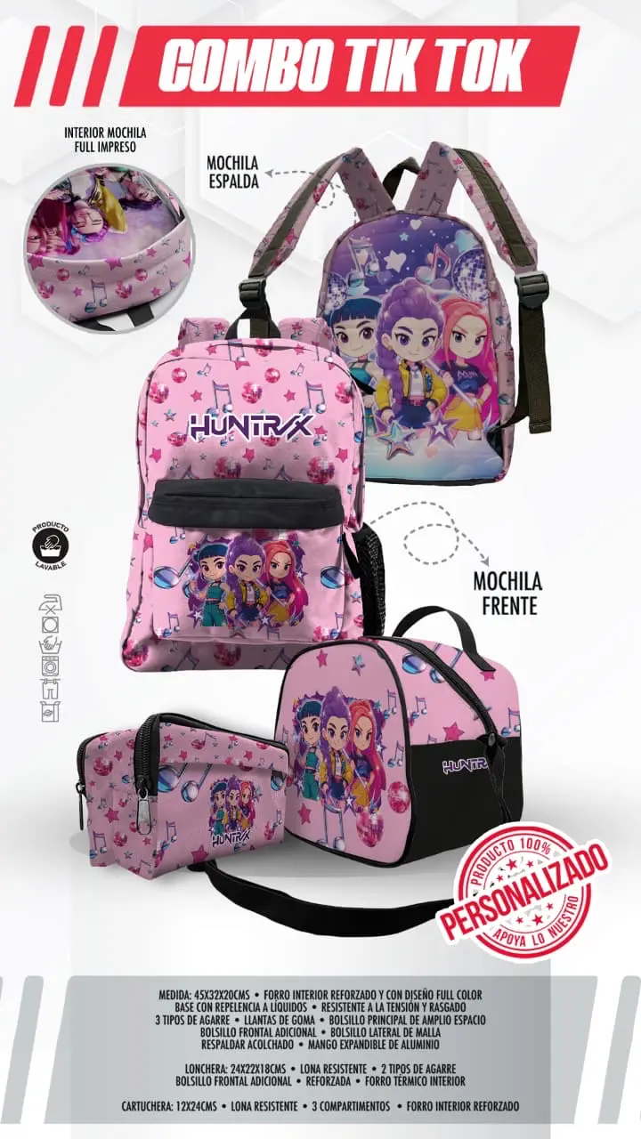 Set Mochila K-pop Demons Hunters