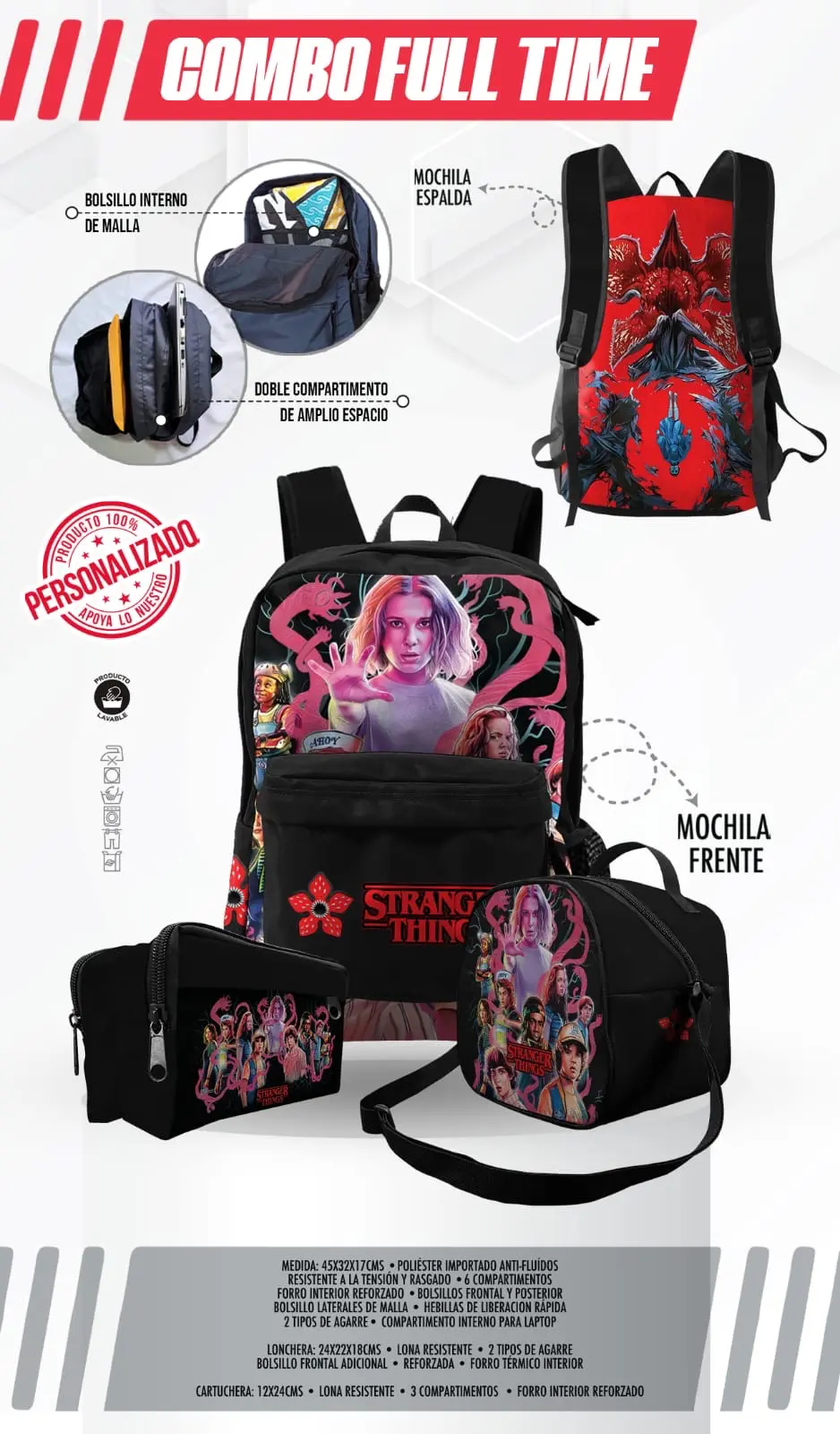 Set Mochila Stranger Things