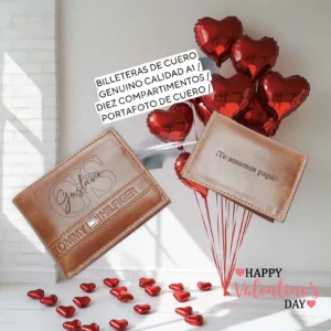 Billetera Cuero Personalizada Nombre/Frase