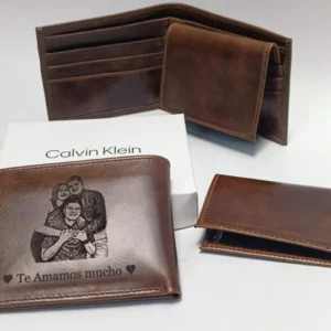Billetera Cuero Personalizada Foto/Frase