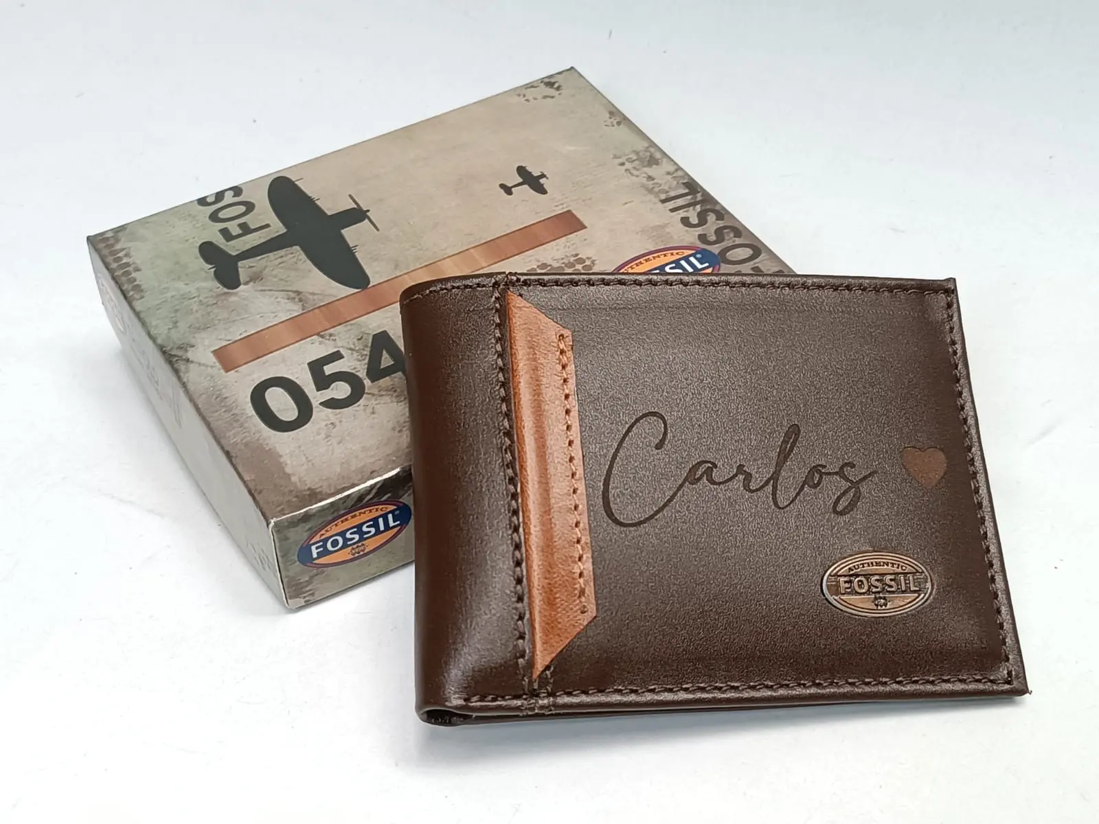 Billetera Cuero Personalizada Nombre/Frase