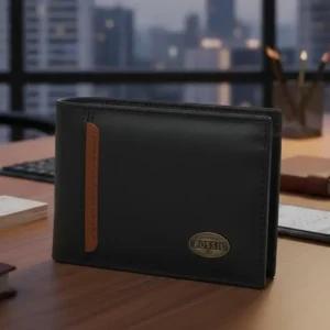 Billetera Cuero Fos Cafe/Negro