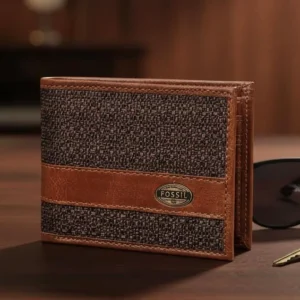 Billetera Cuero Fos Denim Miel