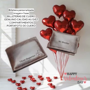 Billetera Cuero Personalizada Nombre/Frase