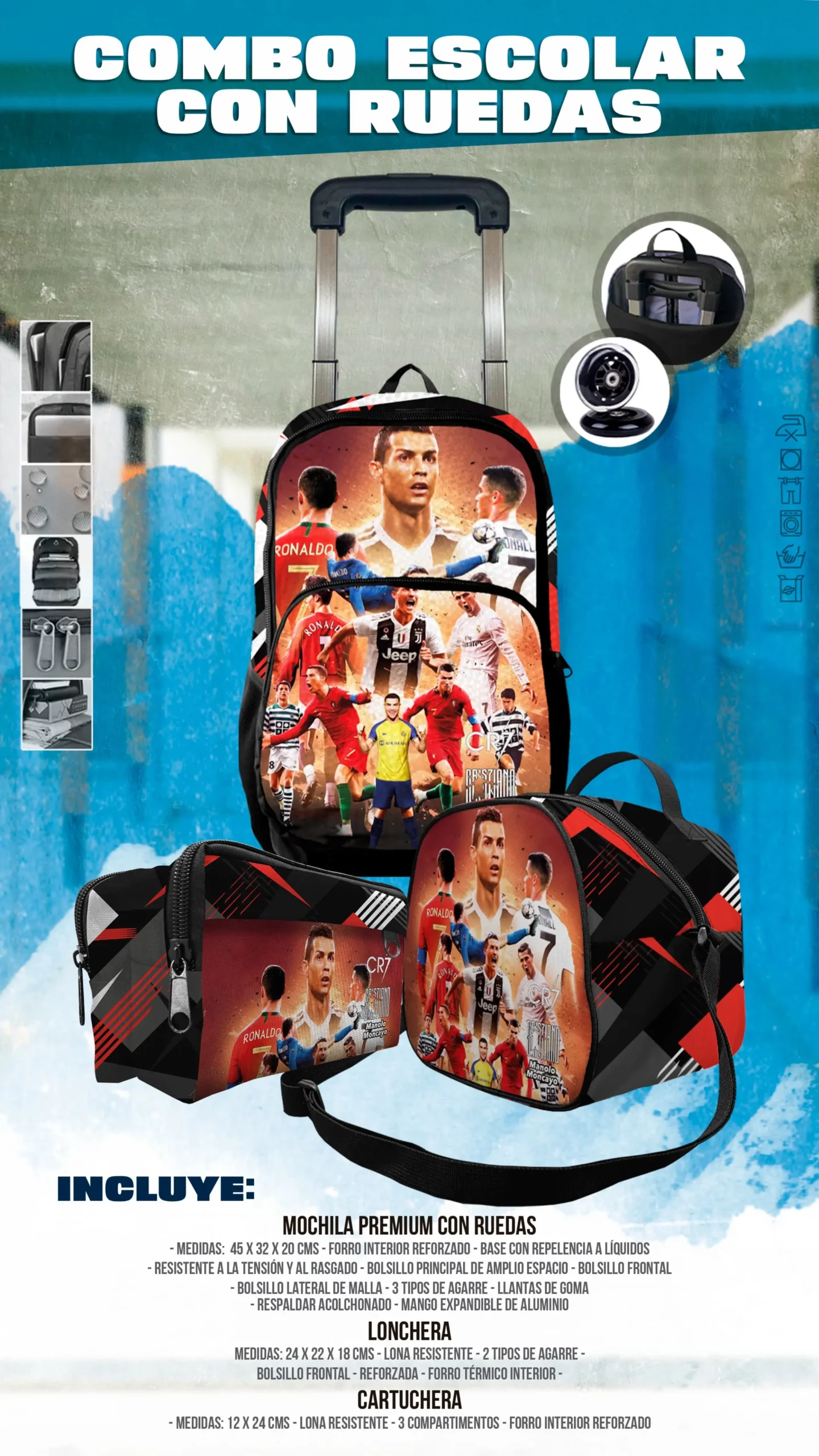 Set Mochila Rueda Cristiano Ronaldo