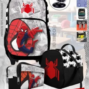 Set Mochila Escolar de Rueda Spiderman