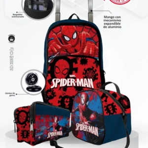 Set Mochila Escolar de Rueda Spiderman 3