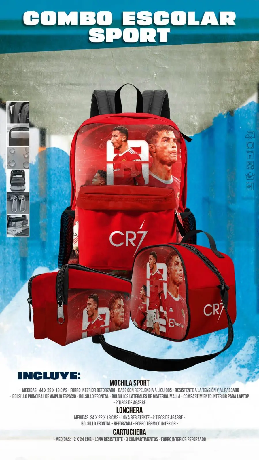 Set Mochila Sport Cristiano Ronaldo