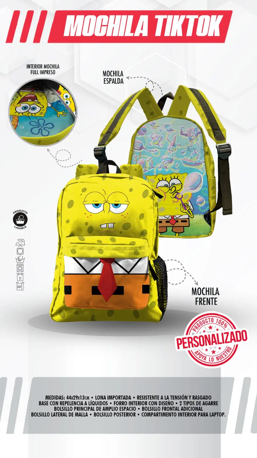 Mochila Bob Esponja