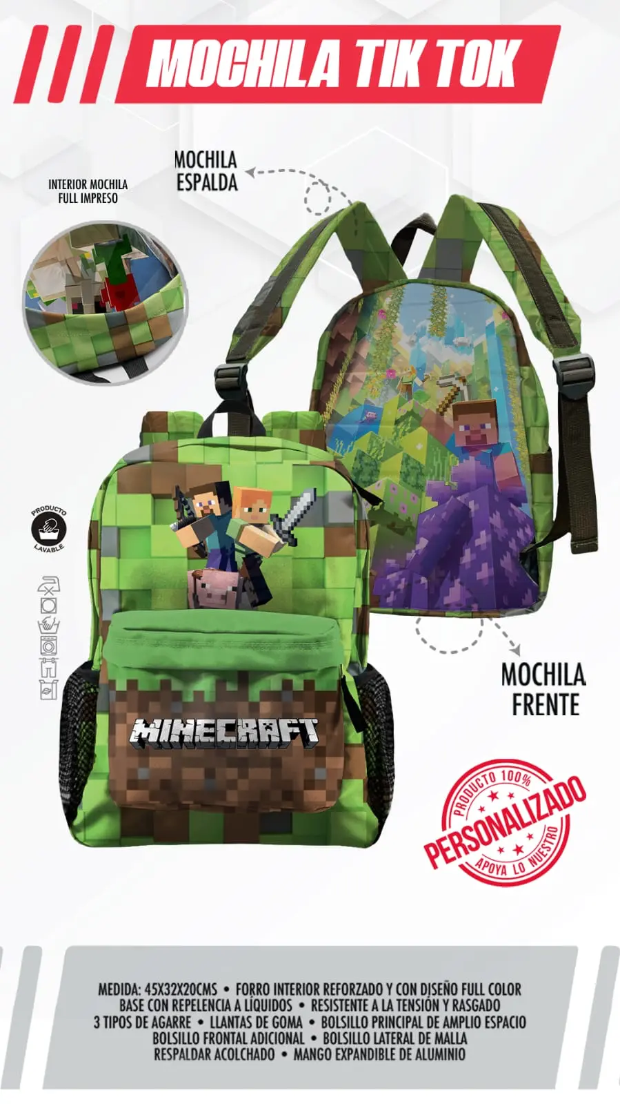 Mochila Minecraft
